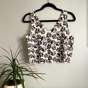 Topshop floral crop tank